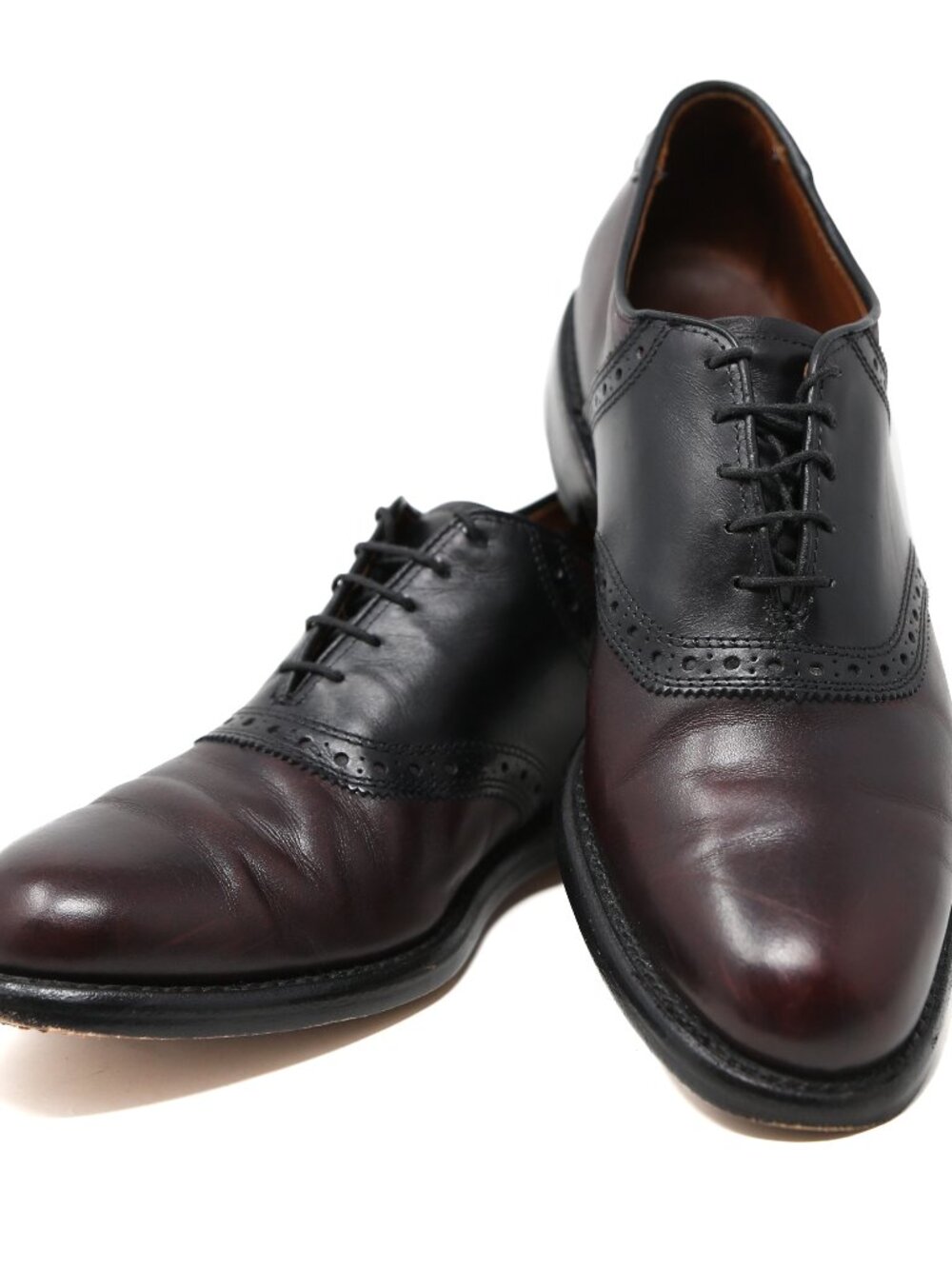 Allen Edmonds 8221 Shelton Sz 9 D Mens Shoes Burgundy Black Oxford Excellent USA